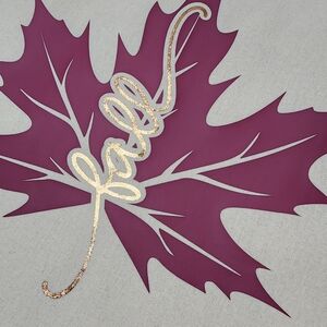 Fall Leaf Decorative Tote Bag with Gold Script